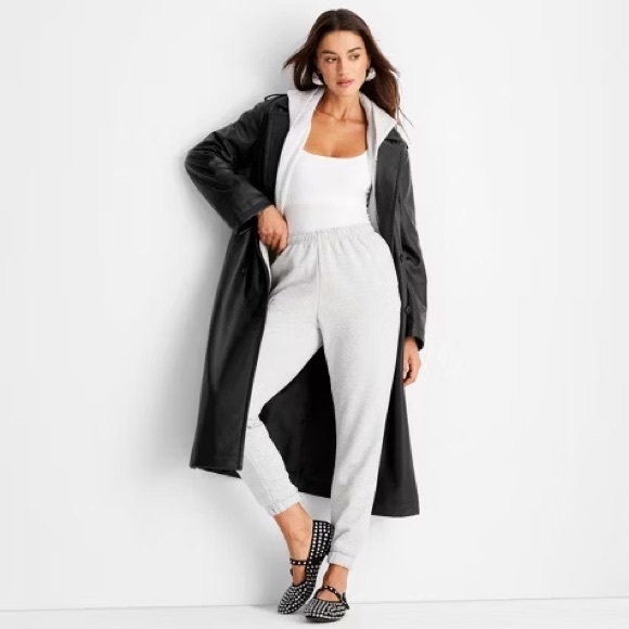 NWT Women's Faux Leather Trench Coat - A New Day™ Black size Small - Picture 3 of 9